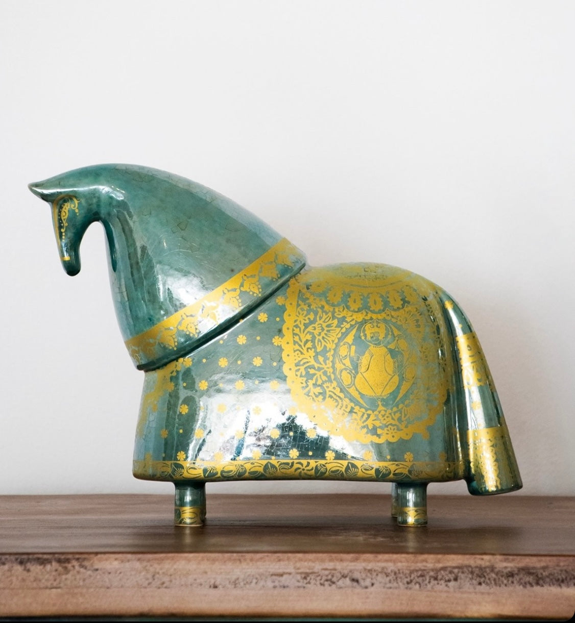 Modern Knight Horse Ceramic Statues
