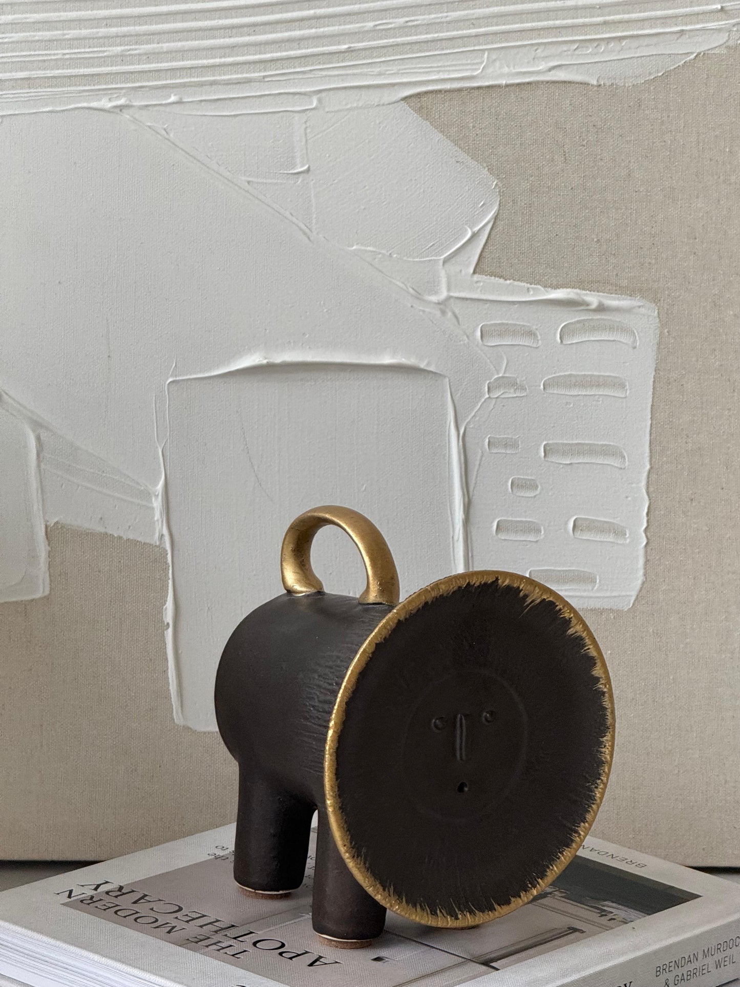 Handmade Modern Ceramic Cubic & Cylinder Lion