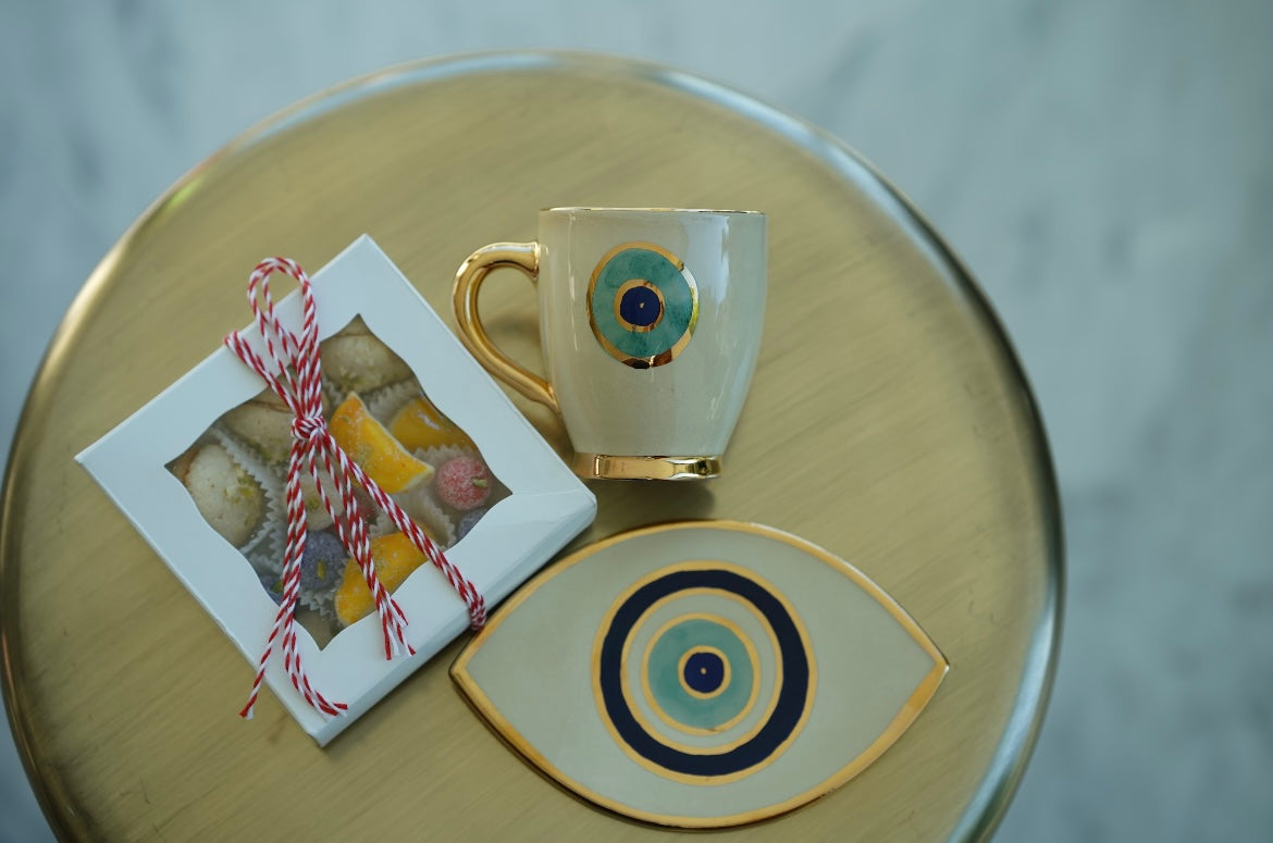 Ceramic Colorful Bowls & Evil Eyes Plates Gift Boxes