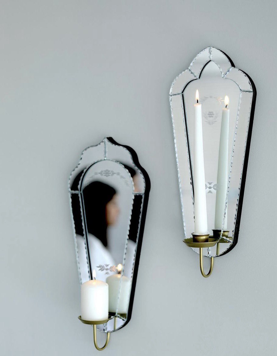 Wall-Hang Stone style Arched Oval Mirror with Chandler