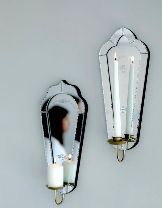 Wall-Hang Stone style Arched Oval Mirror with Chandler