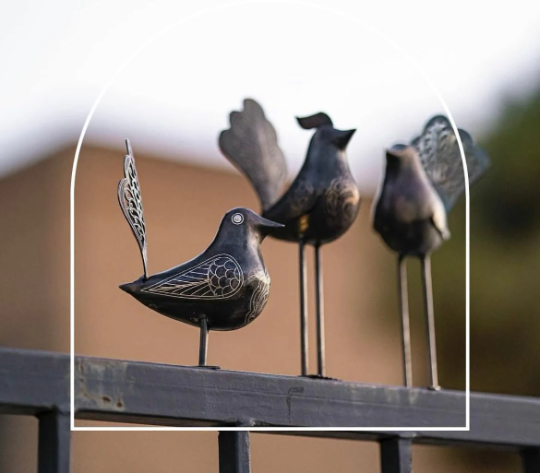 Tall Metal Bird with High Tail