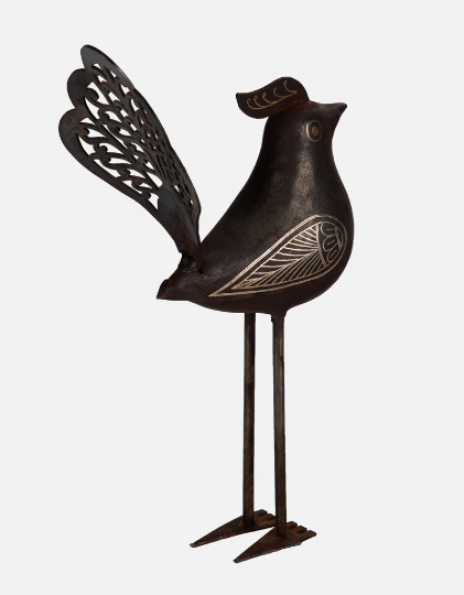 Tall Metal Bird with High Tail