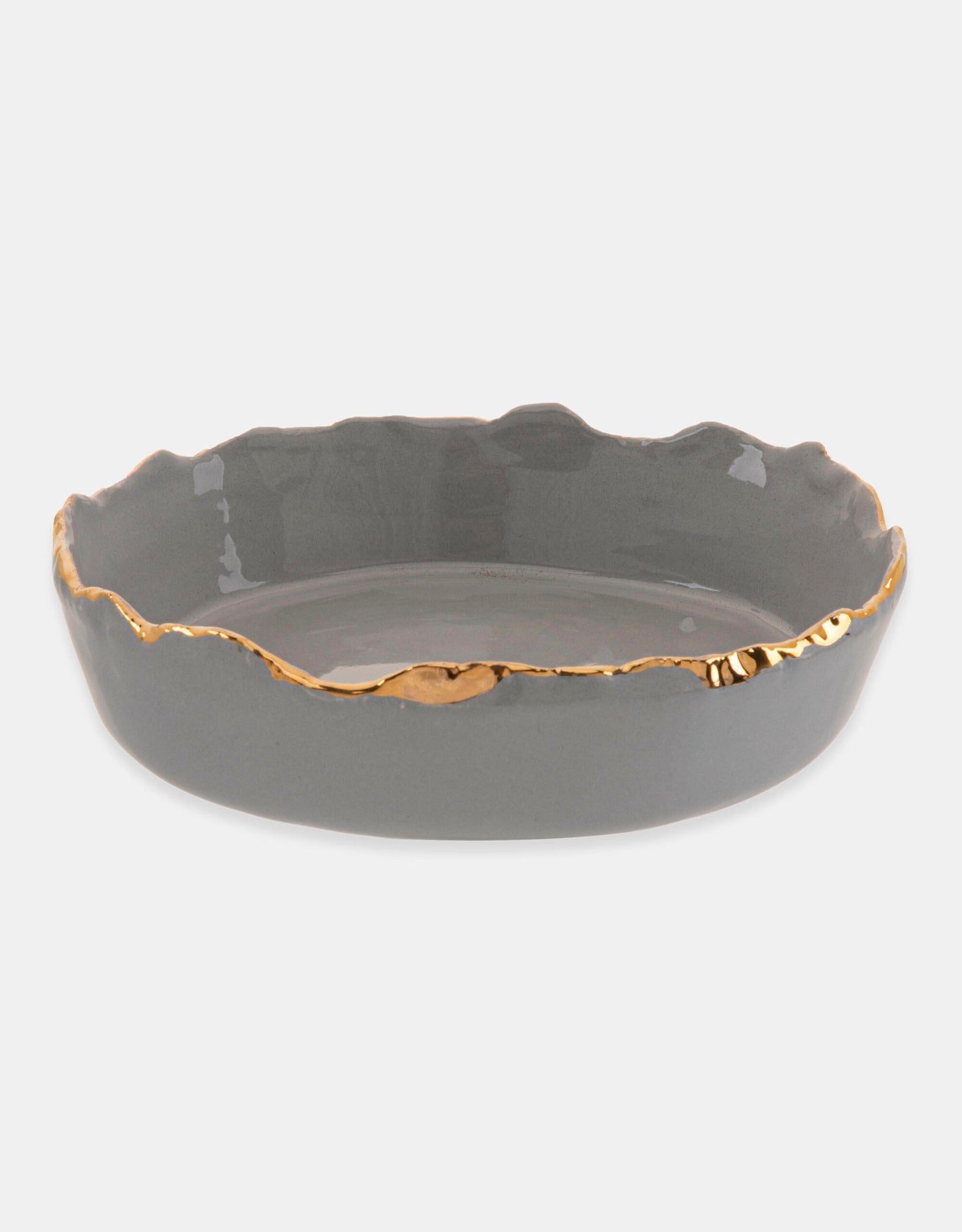 Gold Trimmed Wavy dish - Berkeh Size 9 ( 7.5")