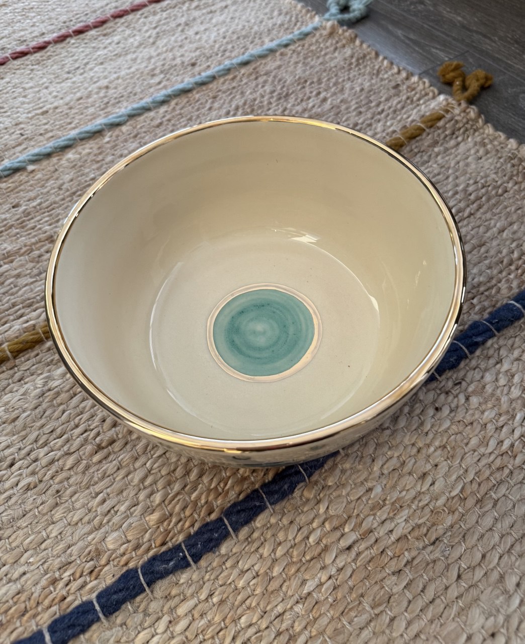 Handmade Ceramic Gold Plated Edge Lunar & Solar Hand-Painted Dishes (Shiraz Collection)