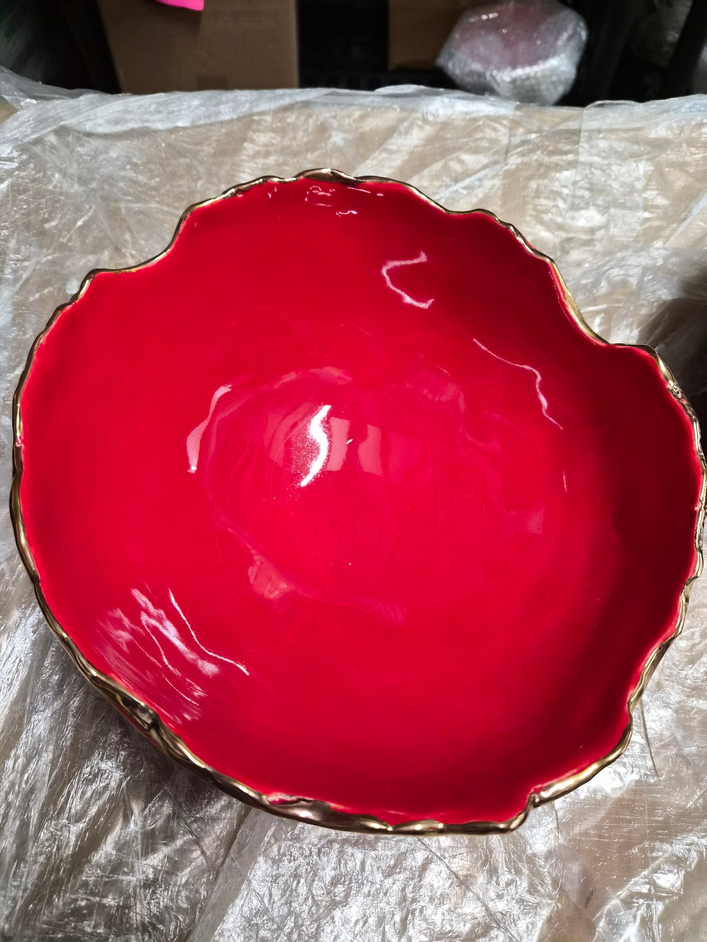 Gold Trimmed Wavy bowl - Berkeh 11 inches