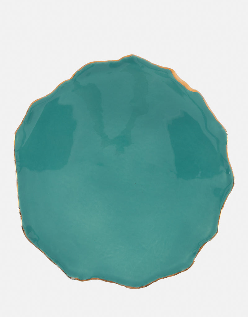 Gold Trimmed Wavy plate - Berkeh 17"