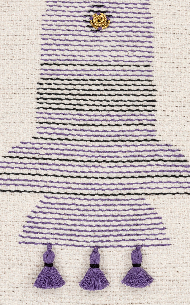 Hand-knit kilim fish design cushion cover