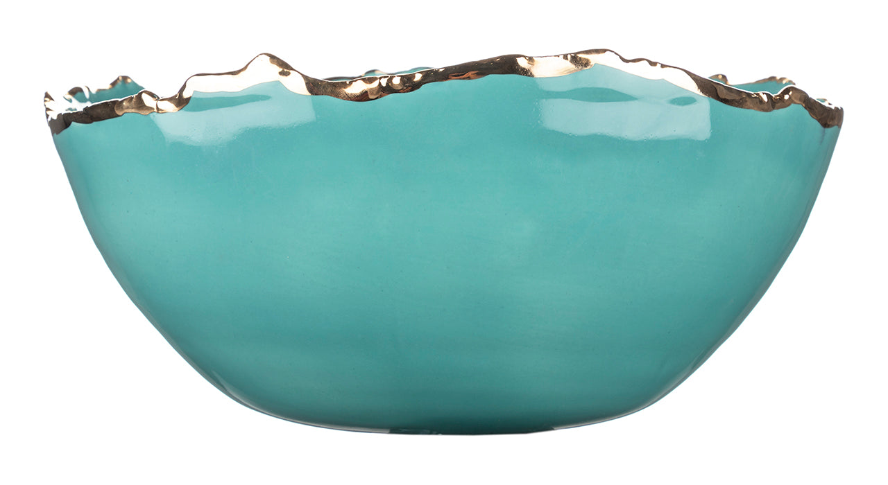 Gold Trimmed Wavy bowl - Berkeh 10 - 11 inches