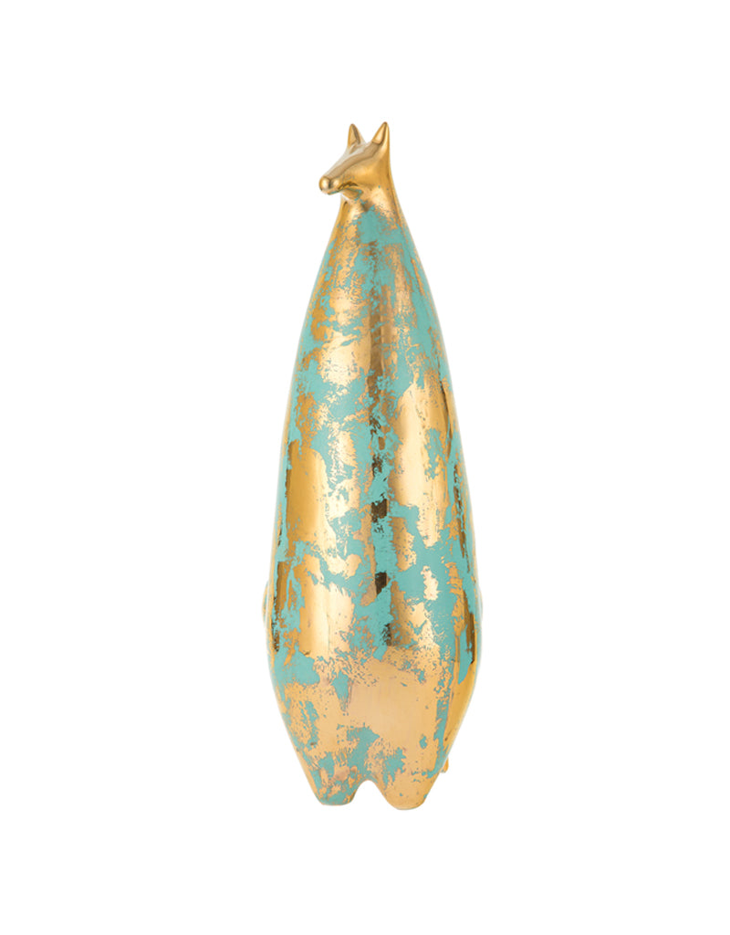 Modern Ceramic Gold Lustered Horse Figurine