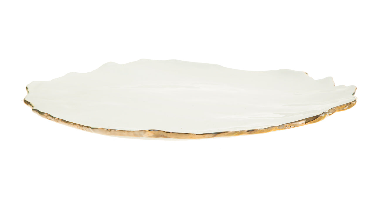 Gold Trimmed Wavy plate - Berkeh Size 7 (9")