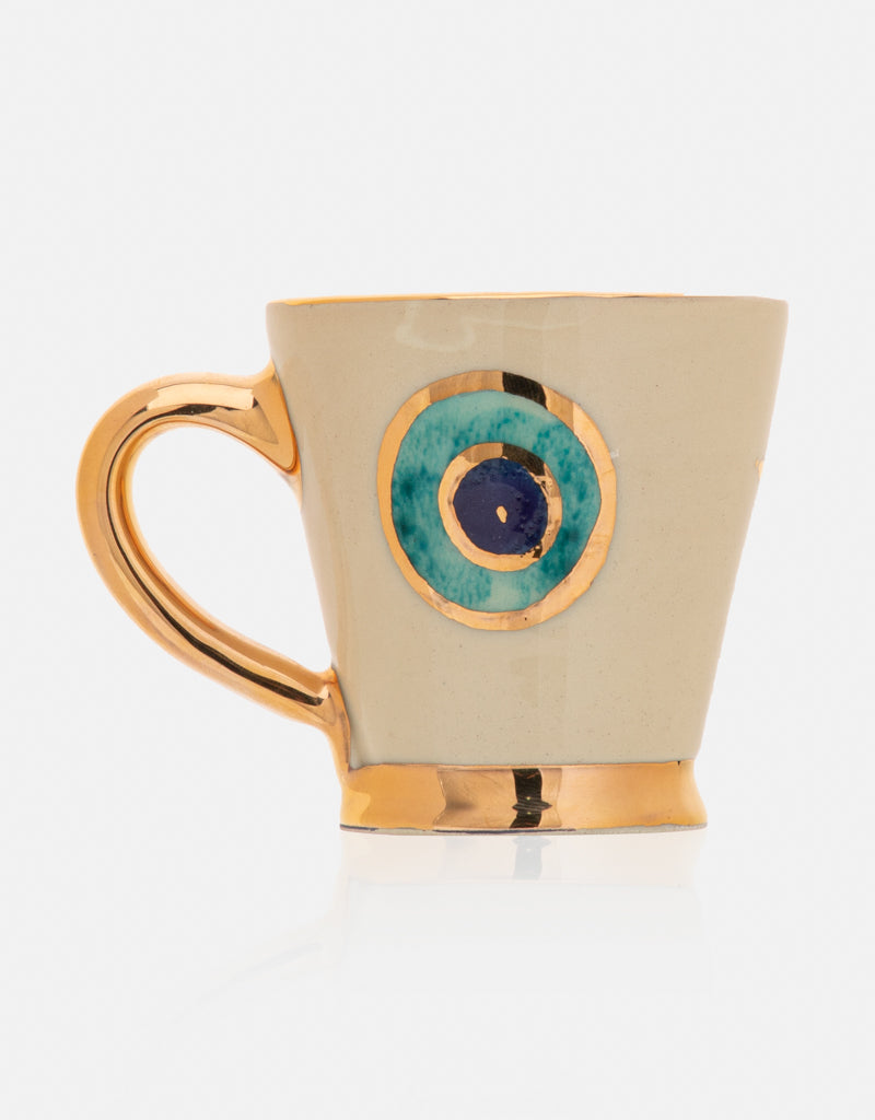 Ceramic cup and saucer Set- with gold plated edges