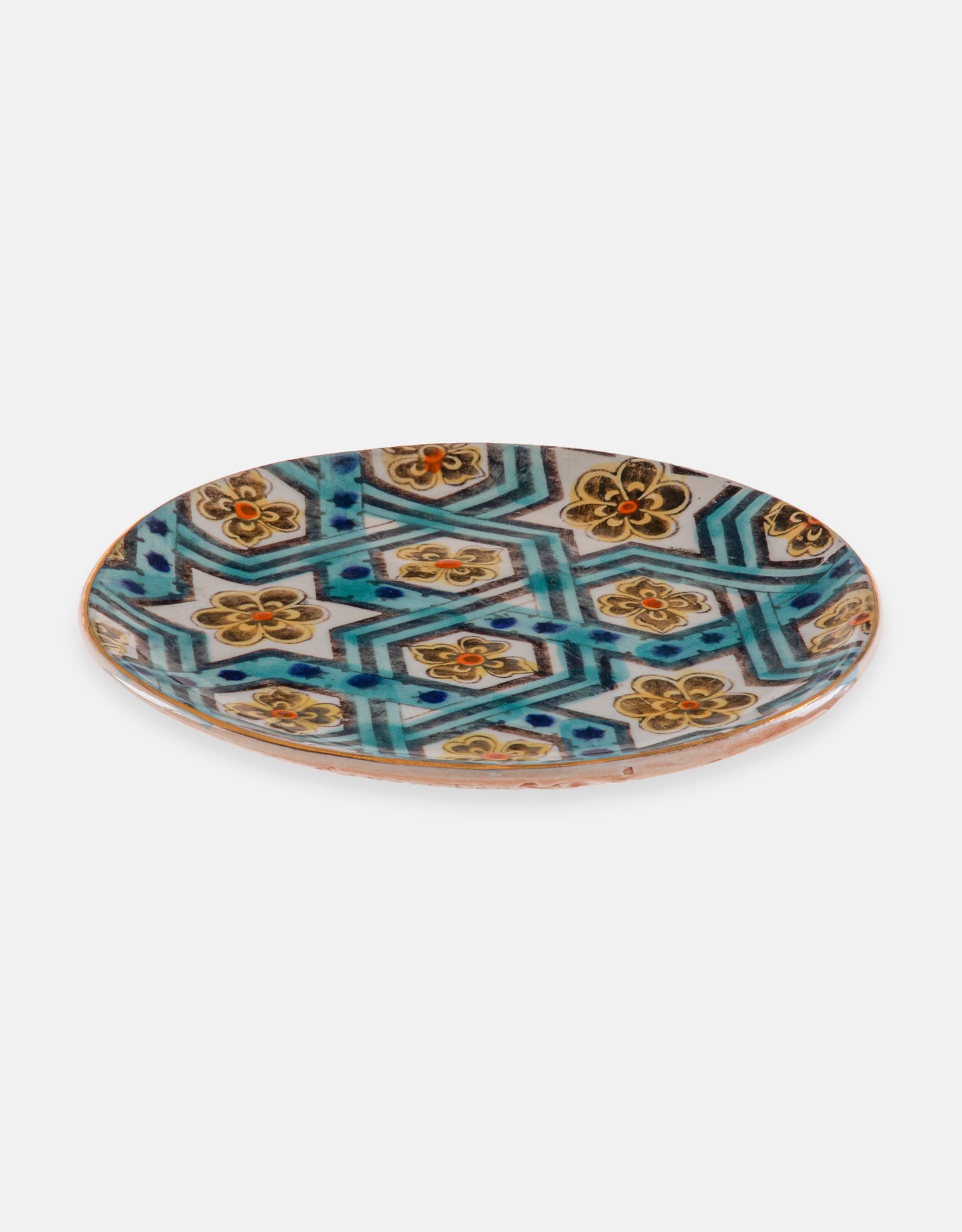 Round Ceramic Painted Salad Plate - Rastin collection