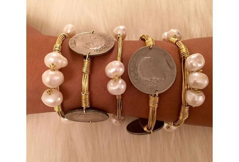 Handmade Persian Pahlavi coin bracelet