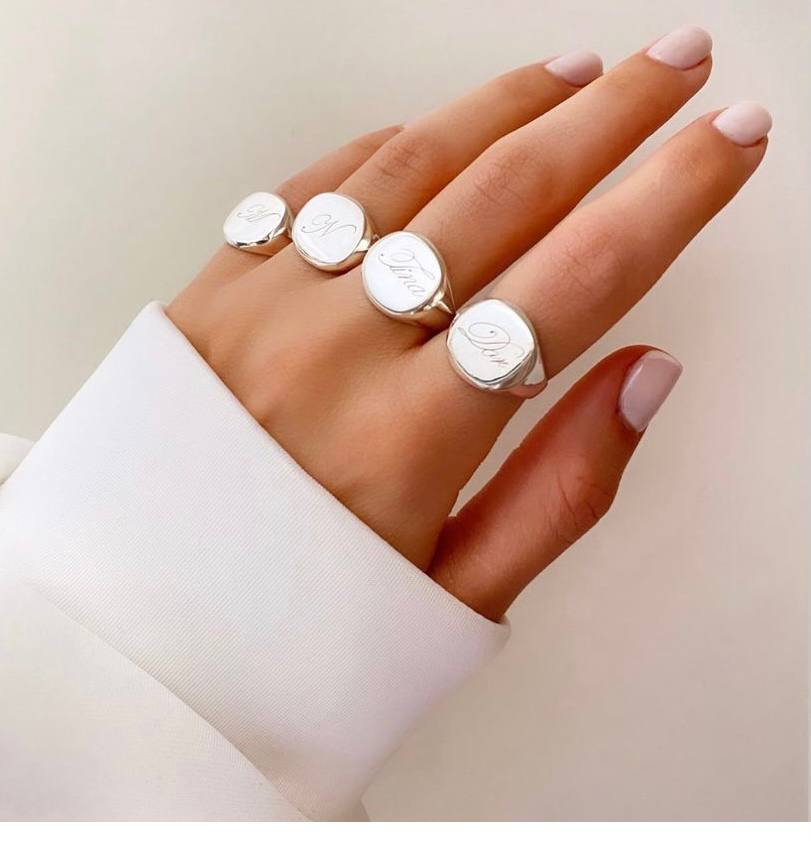 Handmade 925 Sterling Silver Letter Ring