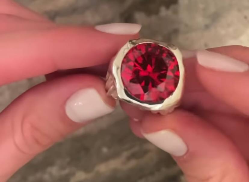 Sterling silver Red Stone Ring