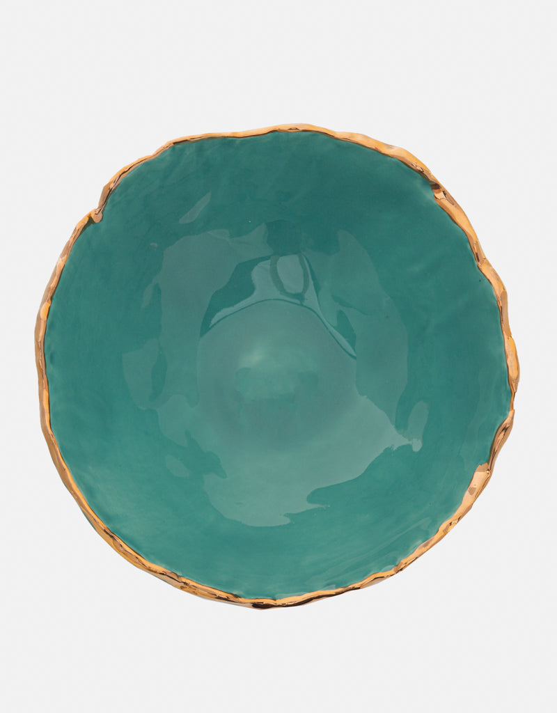 Gold Trimmed Wavy bowl - Berkeh 8"