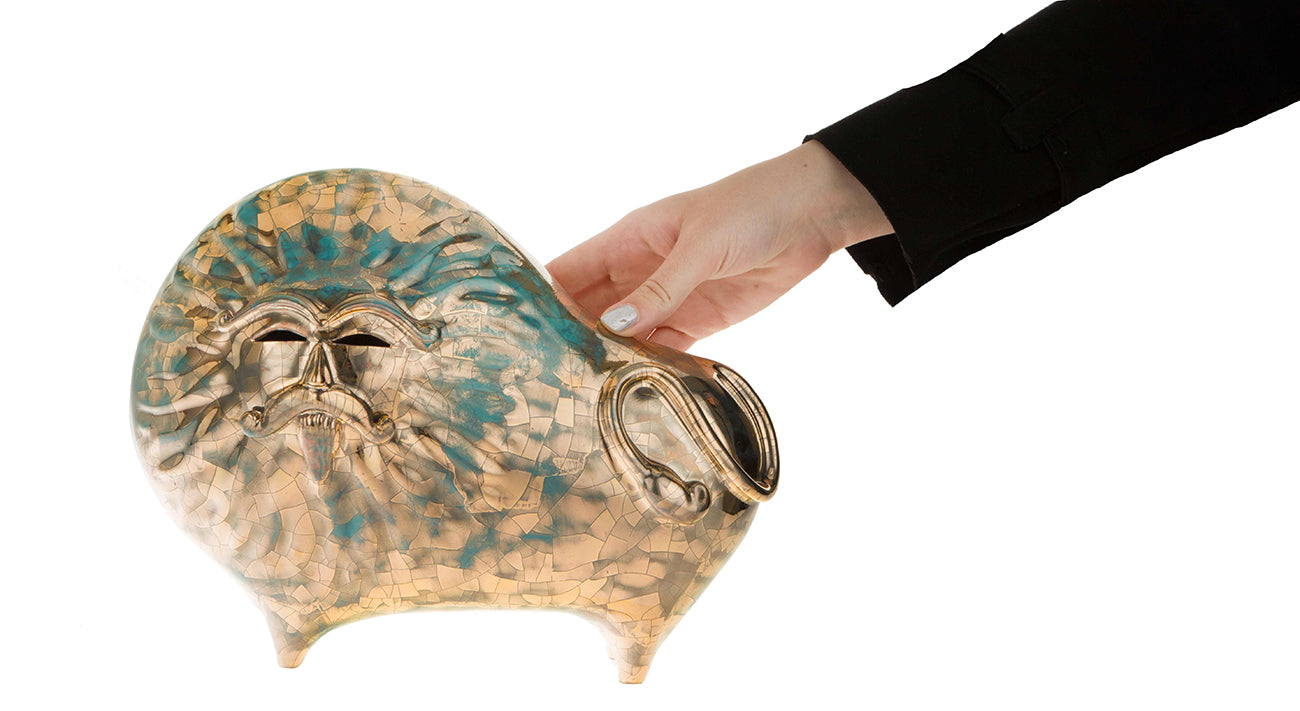 Handmade Lion man Statue - Gold plated