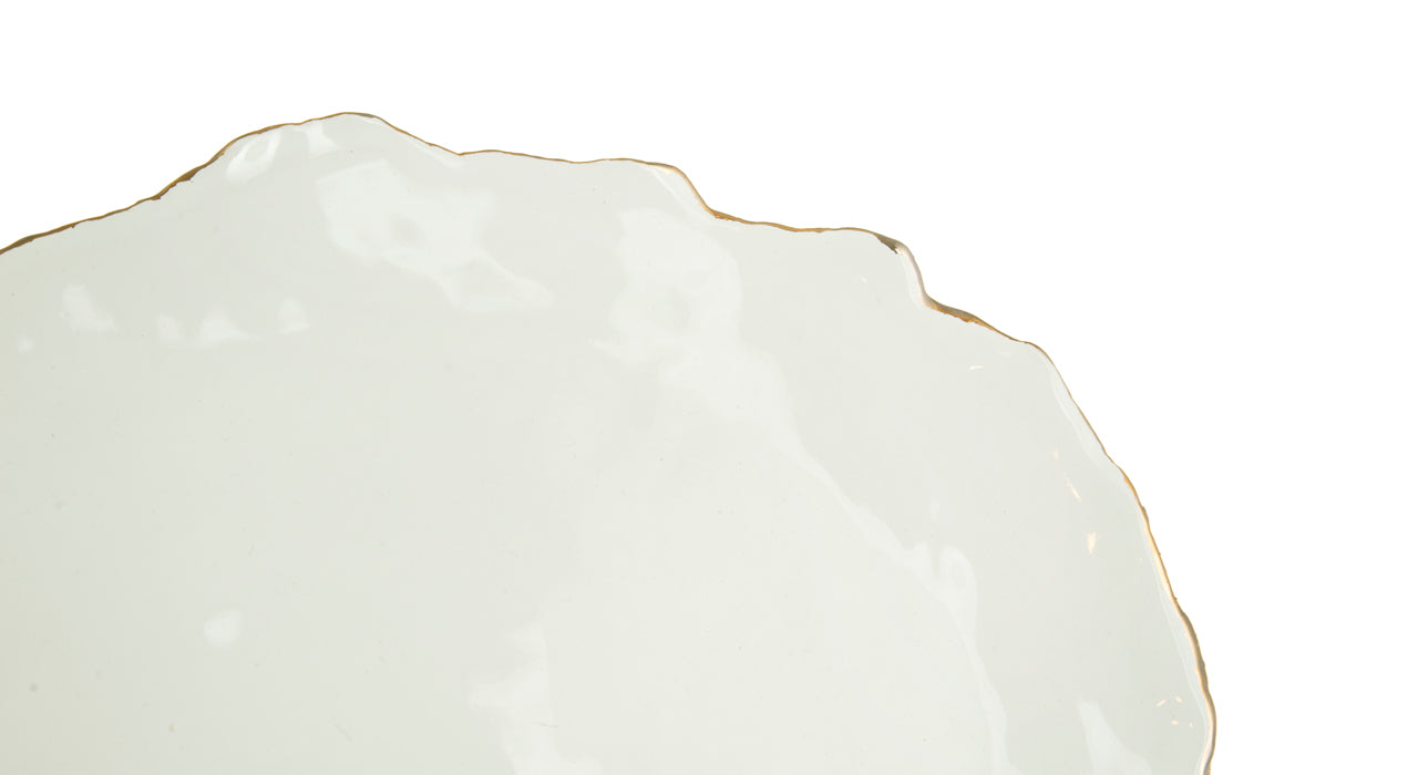 Gold Trimmed Wavy plate - Berkeh Size 7 (9")