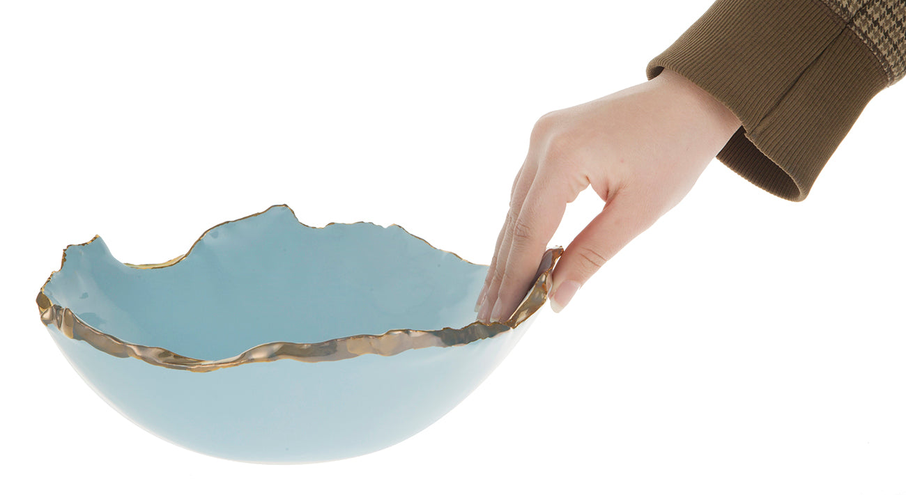 Gold Trimmed Wavy bowl - Berkeh 8"