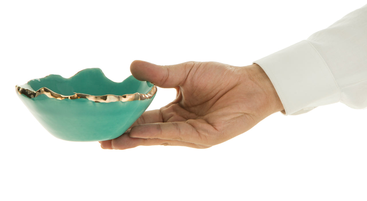 Gold Trimmed Wavy bowl - Berkeh 5.5"