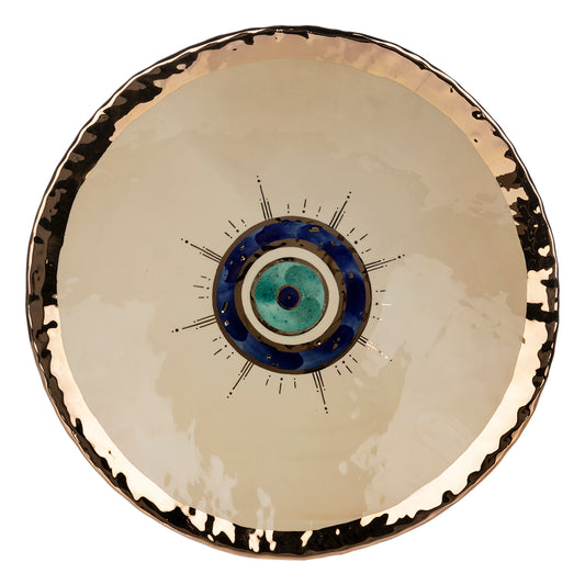 Evil Eye Gold Plated Plate (Mixed Blue Eye)