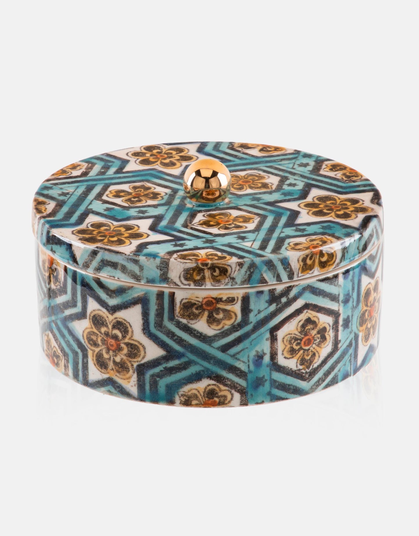 Round Ceramic Candy or Nut Box