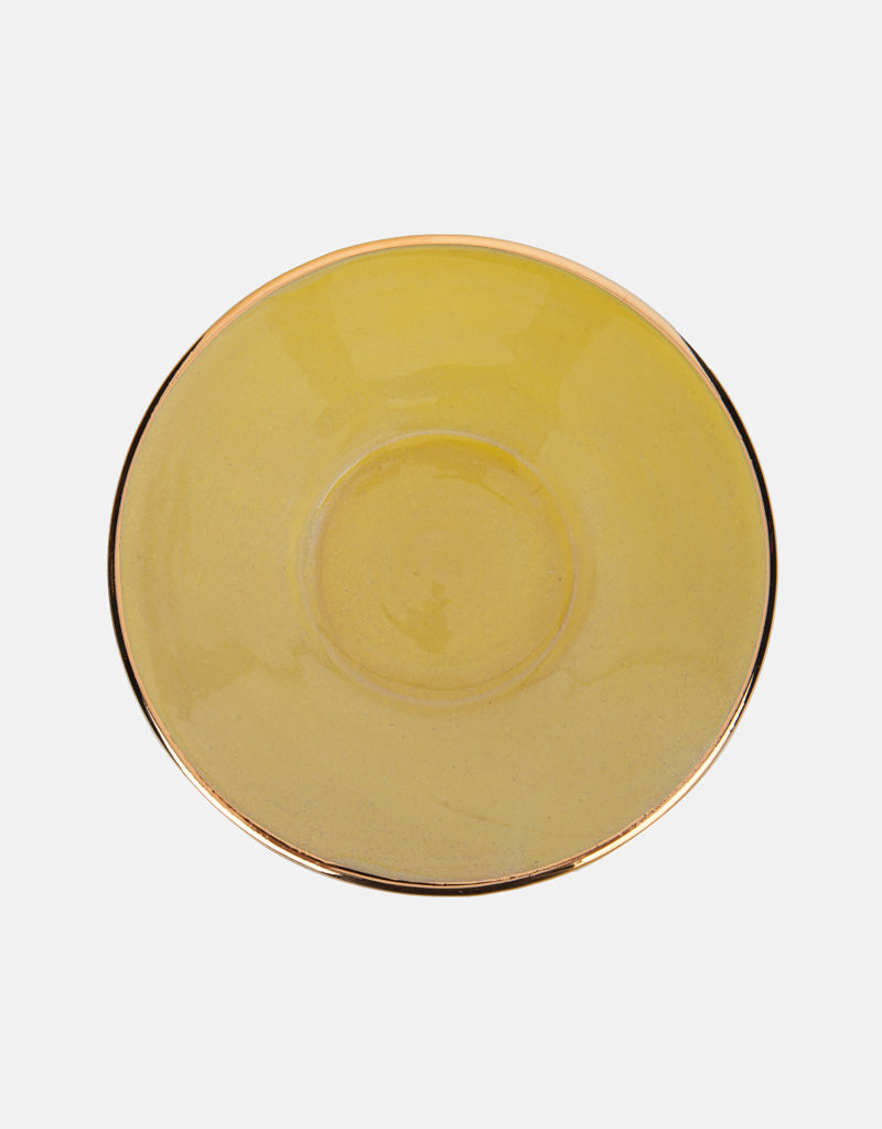 Ceramic cup and saucer Set- with gold plated edges