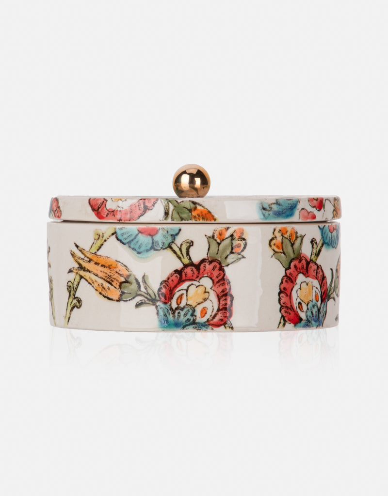 Round Ceramic Candy or Nut Box