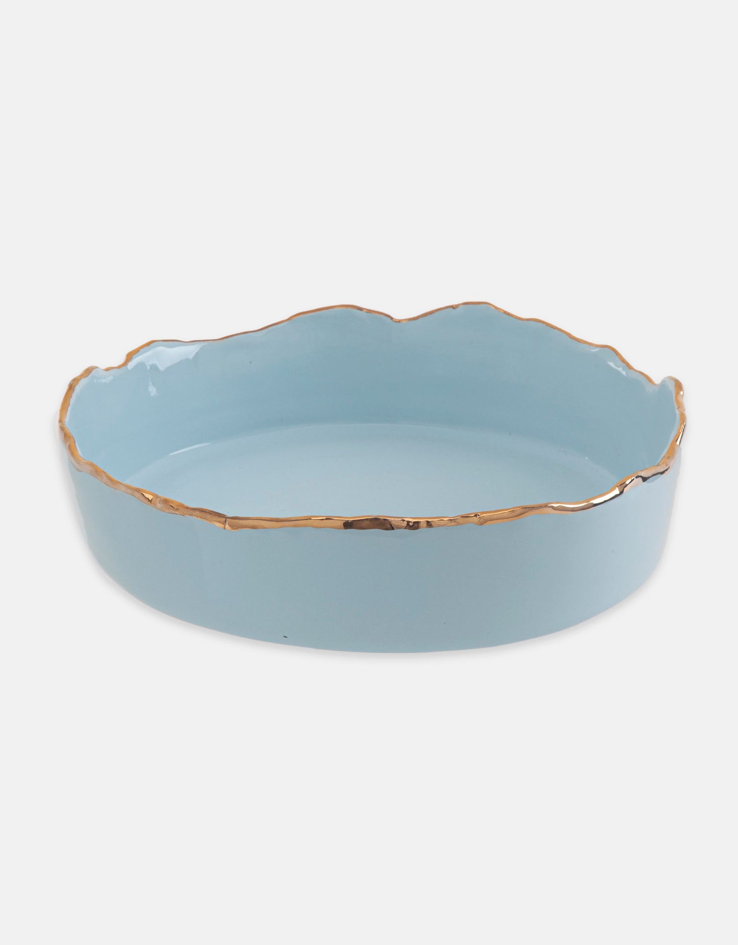 Gold Trimmed Wavy dish - Berkeh 10"