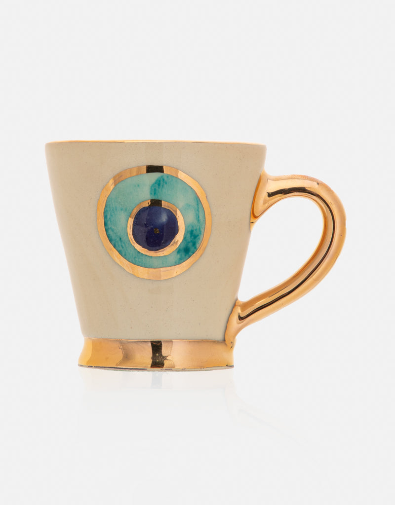 Ceramic cup and saucer Set- with gold plated edges