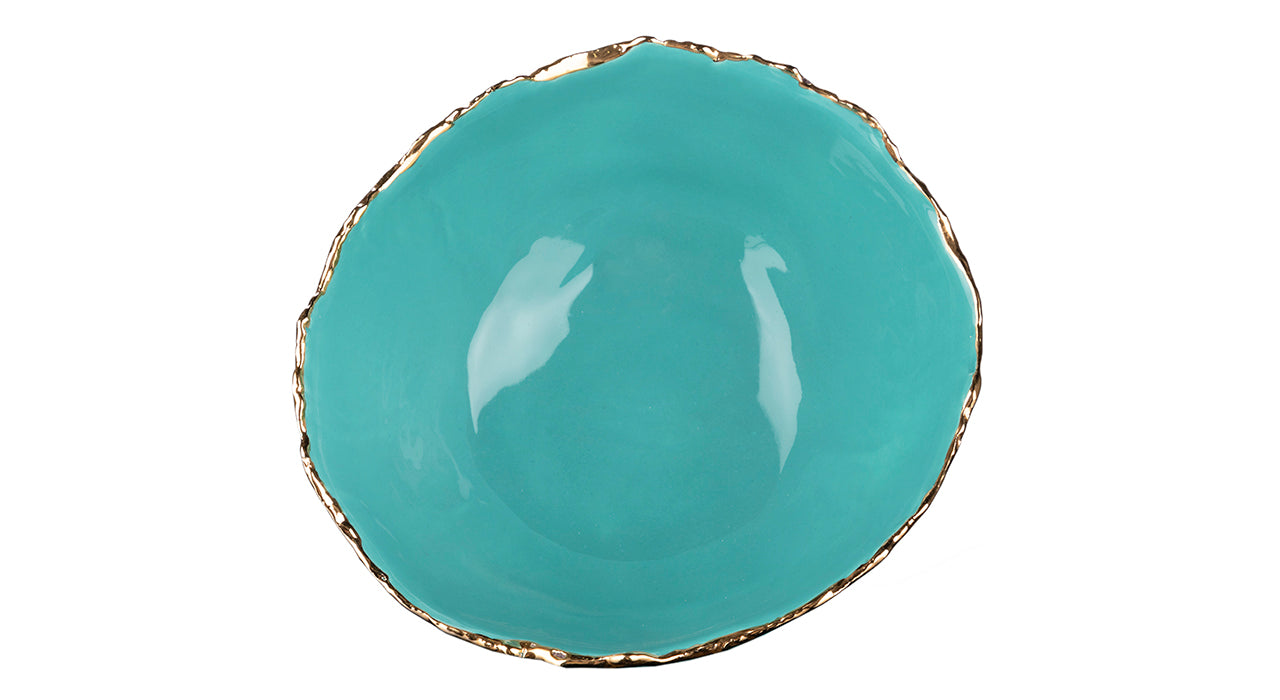 Gold Trimmed Wavy bowl - Berkeh 10 - 11 inches