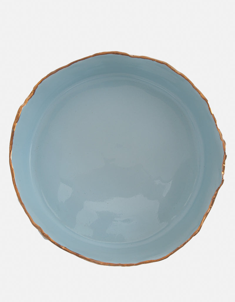 Gold Trimmed Wavy dish - Berkeh 10"