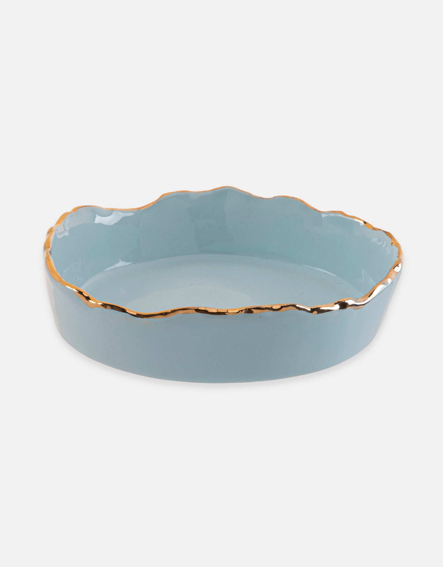 Gold Trimmed Wavy dish - Berkeh Size 9 ( 7.5")