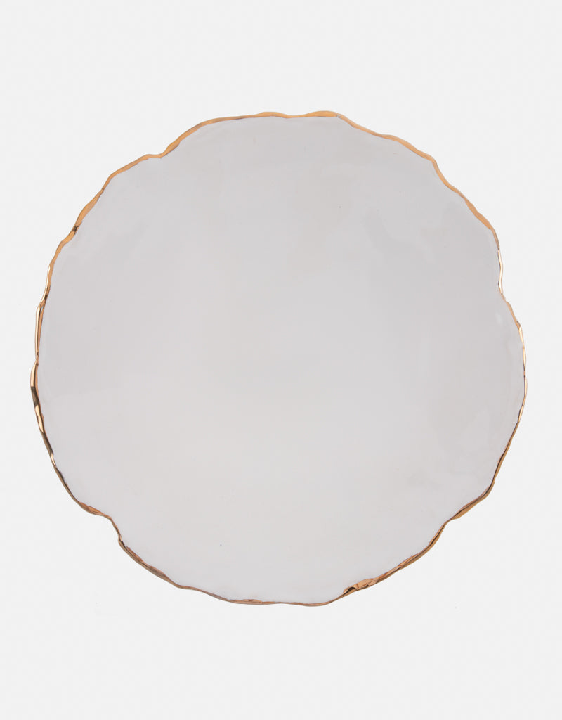 Gold Trimmed Wavy plate - Berkeh Size 8 ( 10.5")