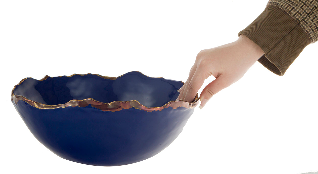 Gold Trimmed Wavy bowl - Berkeh 10.5"