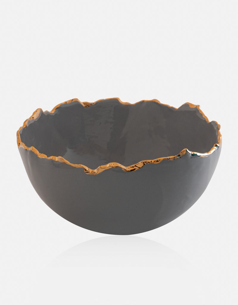 Gold Trimmed Wavy bowl - Berkeh 10 - 11 inches