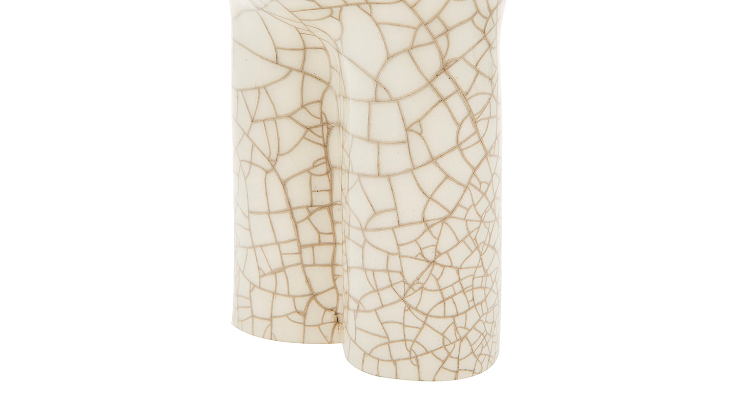 Ceramic Hen Sculpture With Red Crown