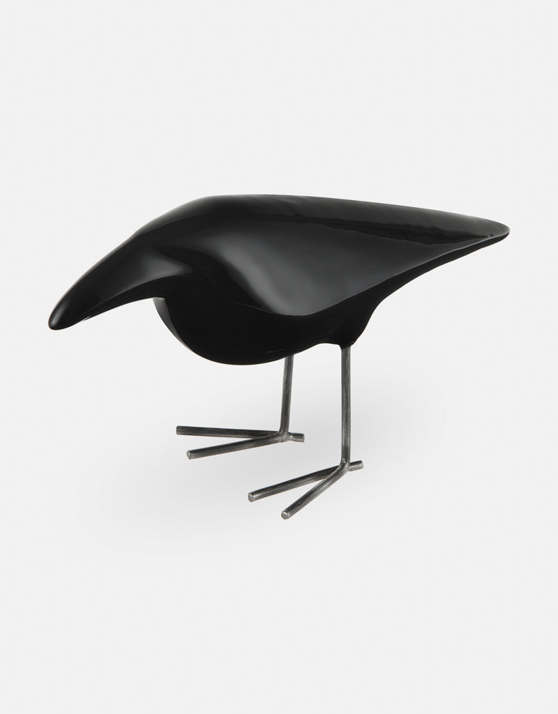 Handmade Ceramic Glazed Crow statue