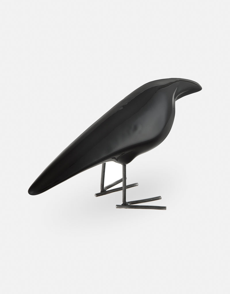 Handmade Ceramic Glazed Crow statue