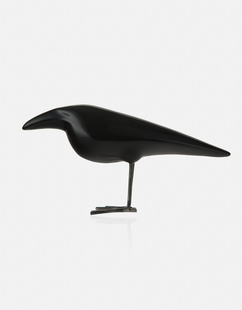 Handmade Ceramic Glazed Crow statue