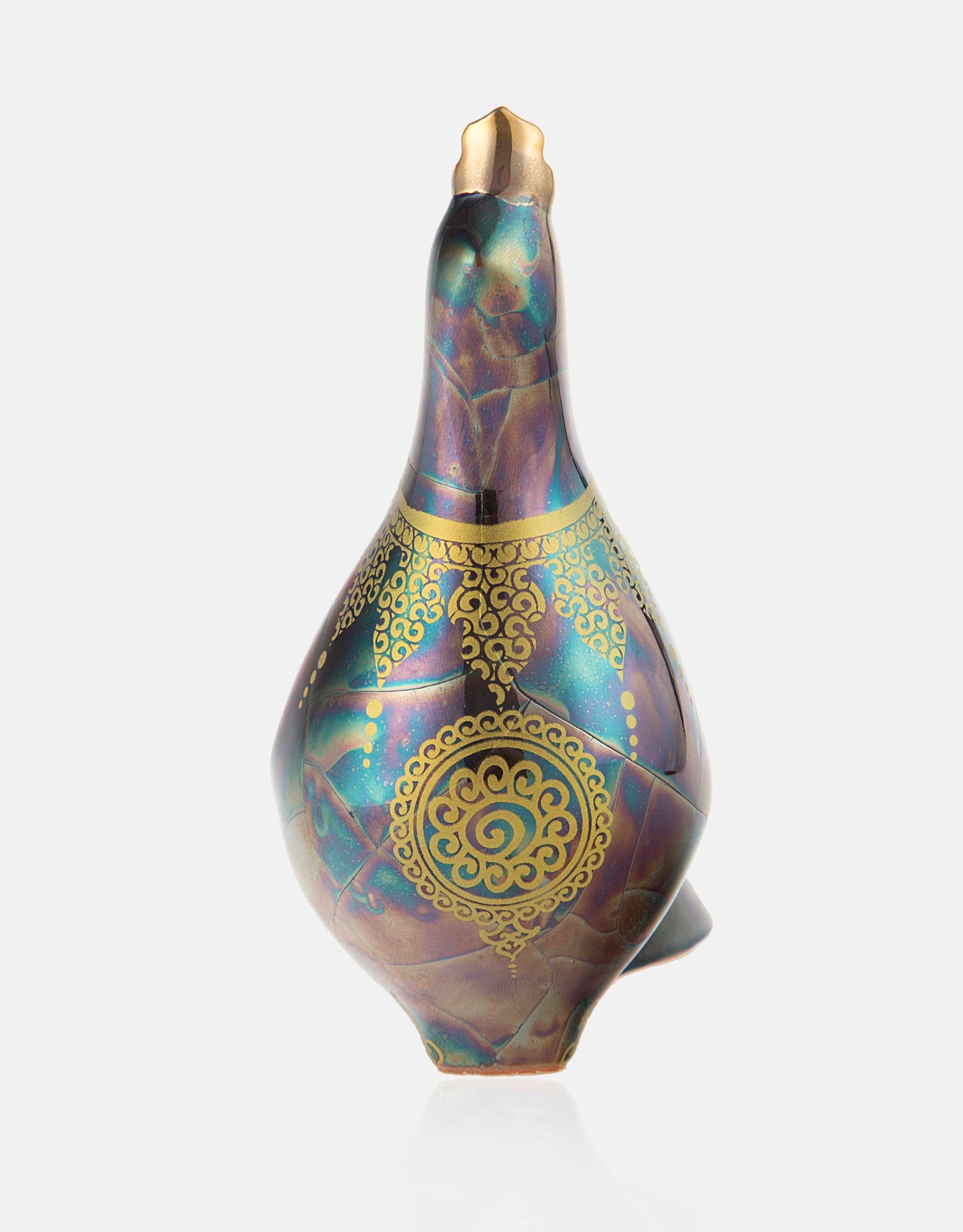 Ceramic pigeon with a gold crown- Fortune