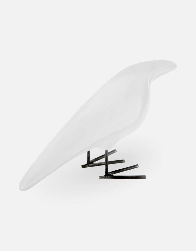 Handmade Ceramic Glazed Crow statue