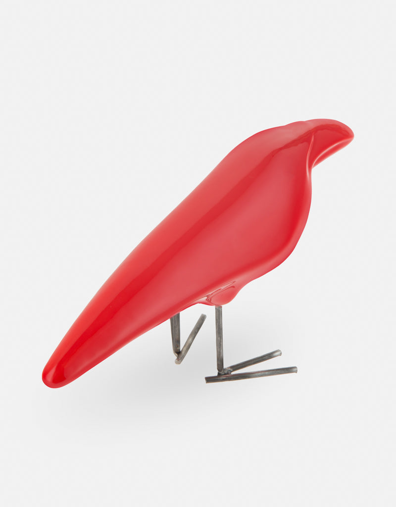 Handmade Ceramic Glazed Crow statue