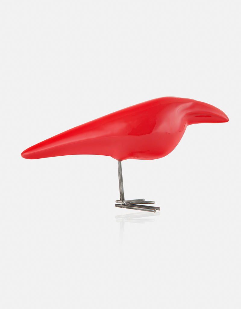 Handmade Ceramic Glazed Crow statue