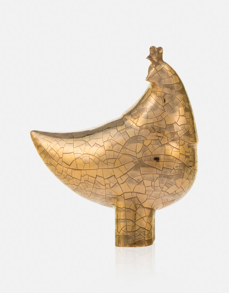 Ceramic Dancing Bird - No. 8 - Gold and Platinum Luster