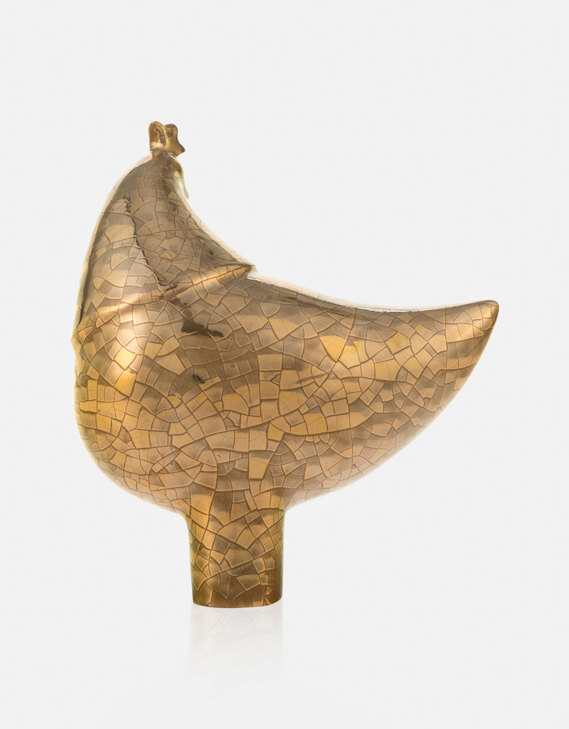 Ceramic Dancing Bird - No. 8 - Gold and Platinum Luster