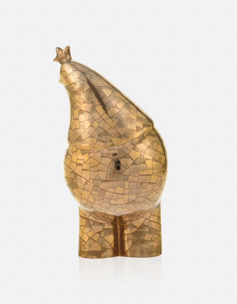 Ceramic Dancing Bird - No. 8 - Gold and Platinum Luster