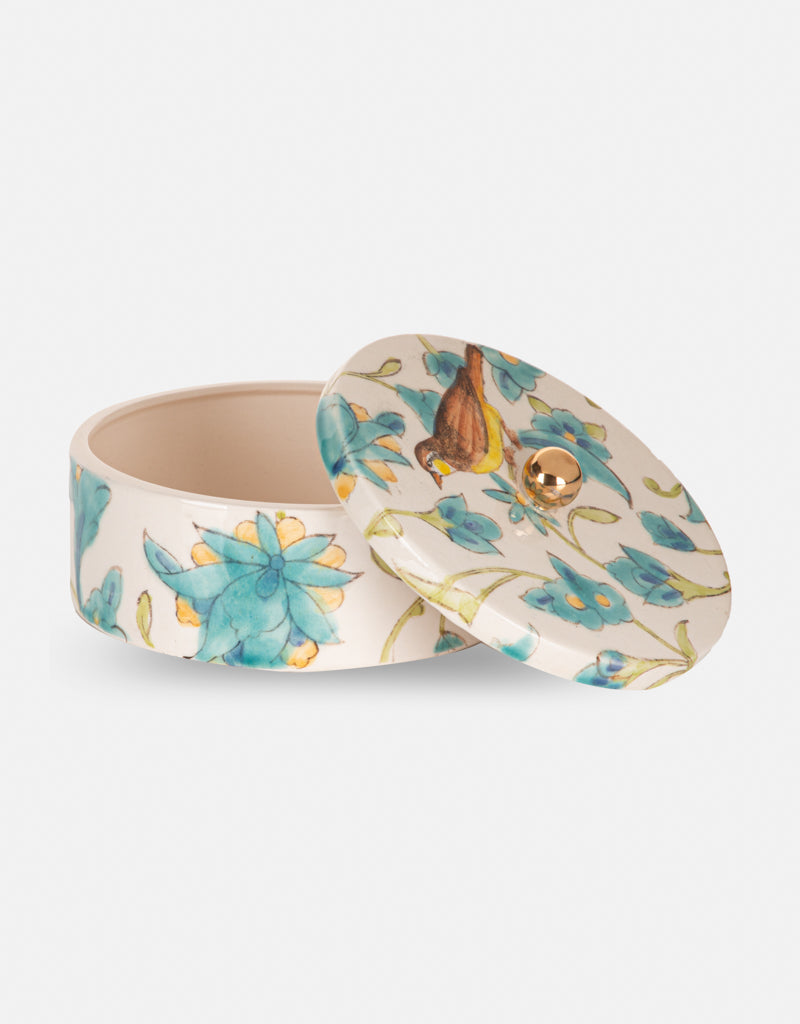 Round Ceramic Candy or Nut Box