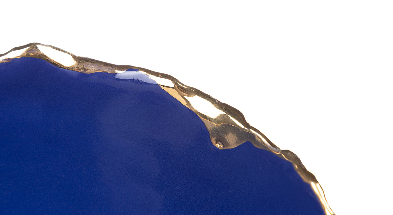 Gold Trimmed Wavy bowl - Berkeh 10 - 11 inches